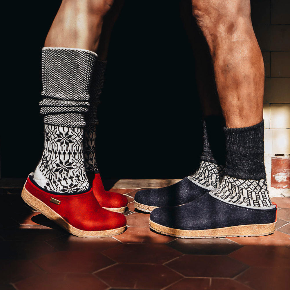 Paprika-Red Wool Felt Clogs for Adults by Haflinger from Woollykins