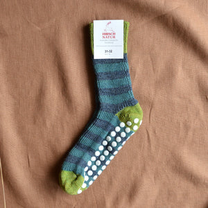 Child's Grippy Striped Organic Wool Socks
