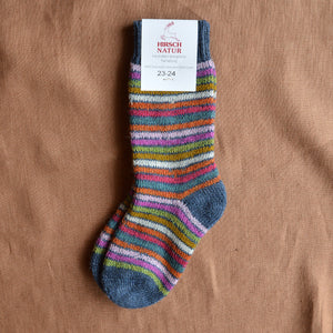 Child's Plush Rainbow Organic Wool Socks