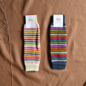 Organic Wool Plush Rainbow Legwarmers (Child 1-5y+)