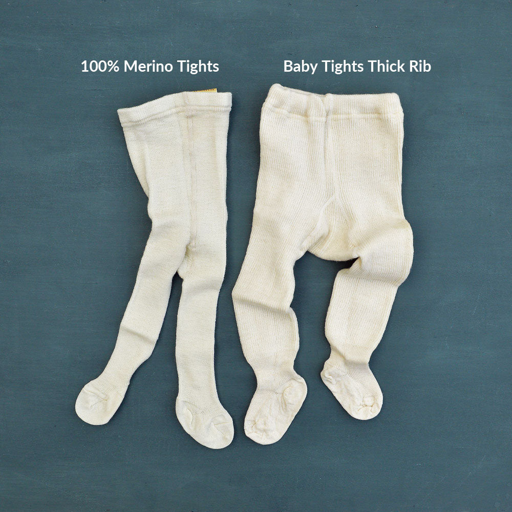 Baby Tights Organic Wool Cotton Thick Rib newborn 3y Woollykins