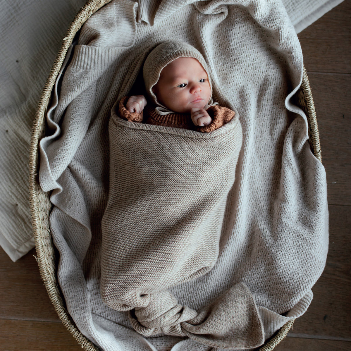 Adjustable Baby Cocoon Wrap in Merino Wool by Hvid from Woollykins