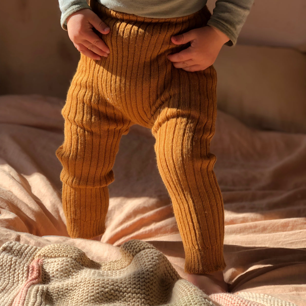 Rib Knit Leggings - 100% Baby Alpaca (12m-3y)