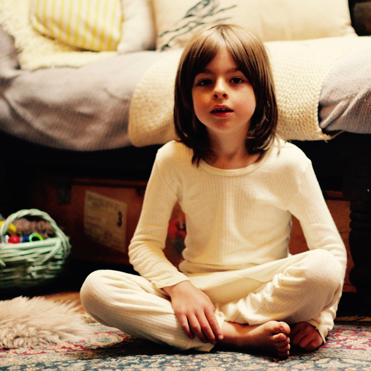 Child's Long Sleeve Top - Organic Cotton/Merino/Silk (1-12 years)