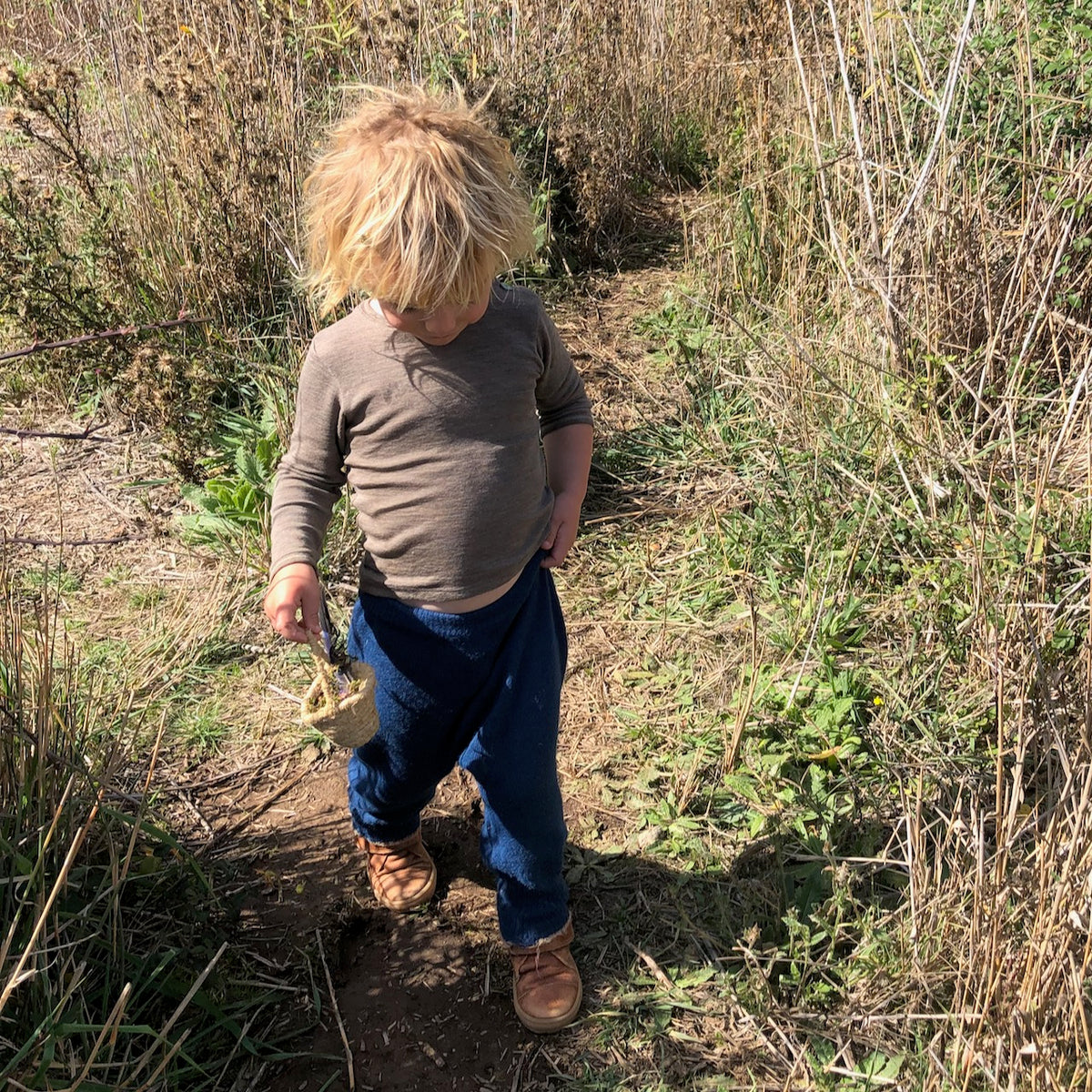 Walnut Organic Merino/Silk Top with shoulder buttons (0-5y)