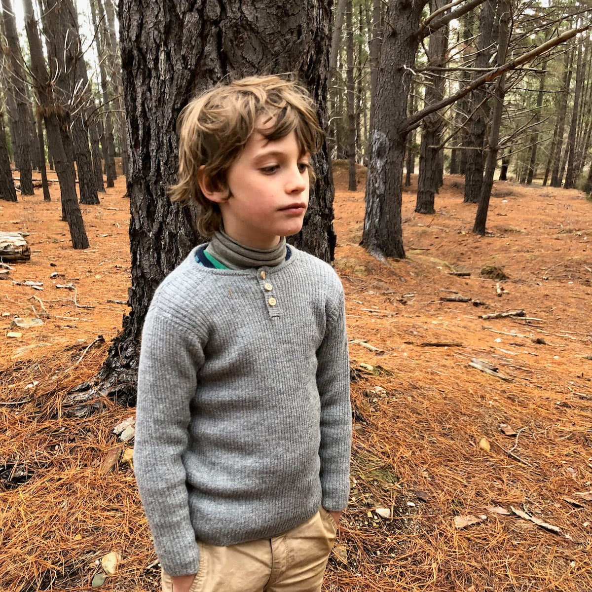 Grandpa Sweater - 100% Baby Alpaca - Camel (18m-3y) *Last One!