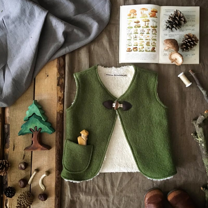 Winter Warmer Wool Vest - Moss Green (2-8y)