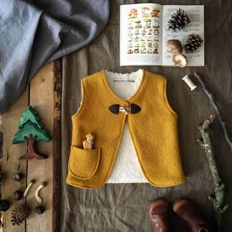 Winter Warmer Wool Vest - Ochre (2-8y)