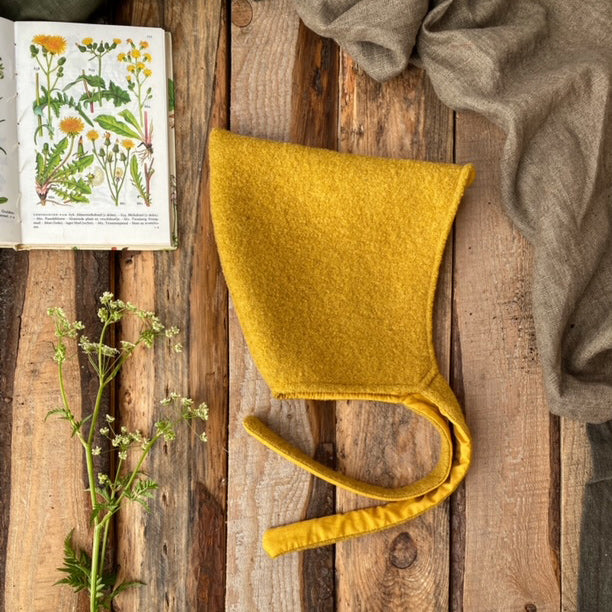 Boiled Wool Pixie Hat - Ochre (3-4y)