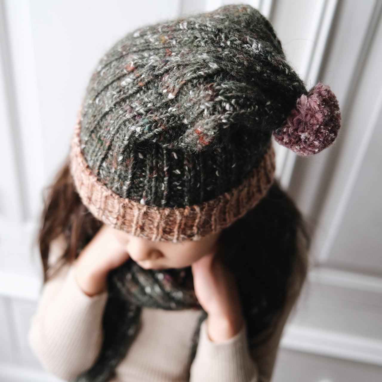 Ellyon Beanie in Merino/Alpaca/Silk (3y-adult)