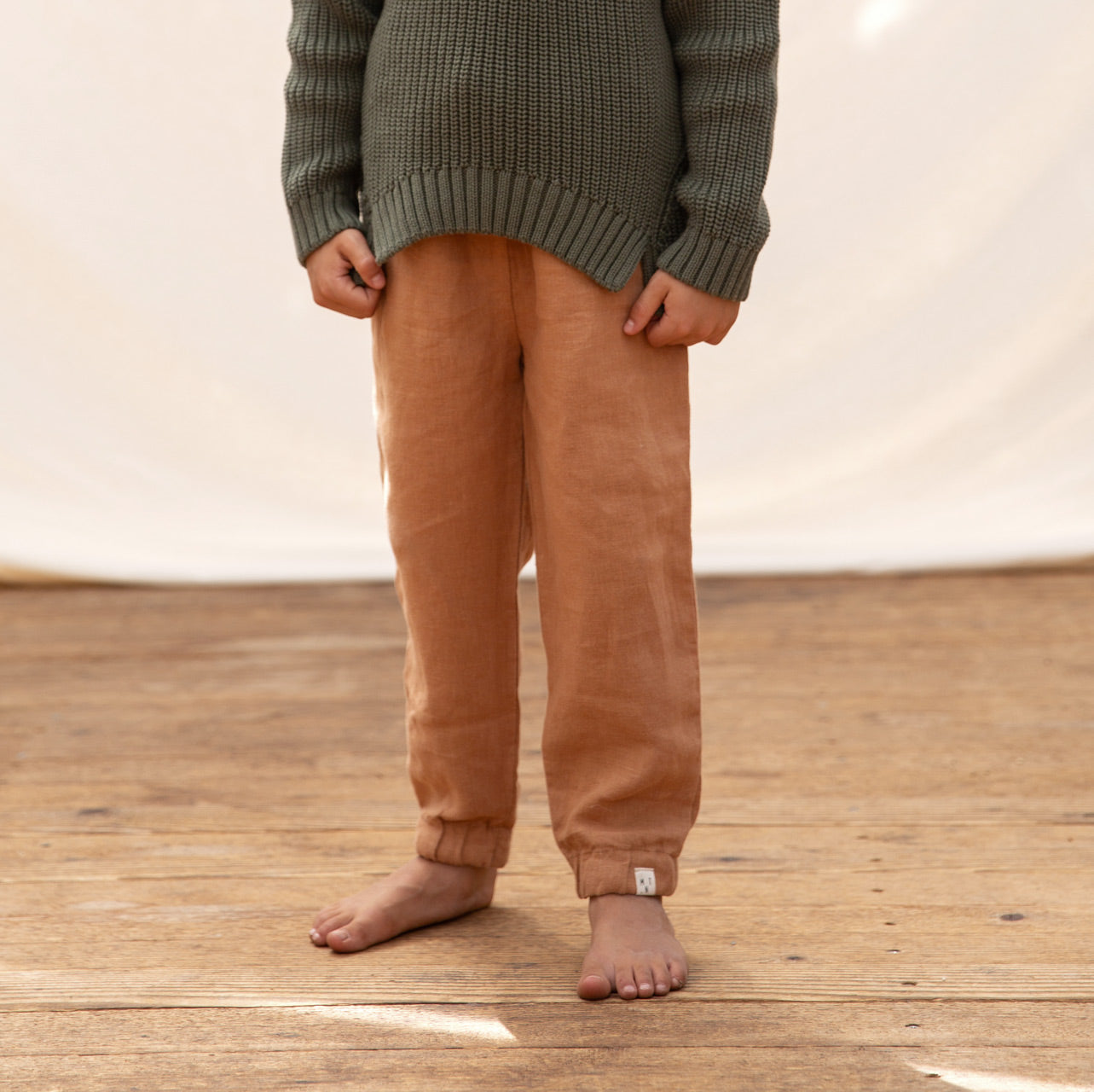 Linen Summer Pants for Children by Matona from Woollykins Australia