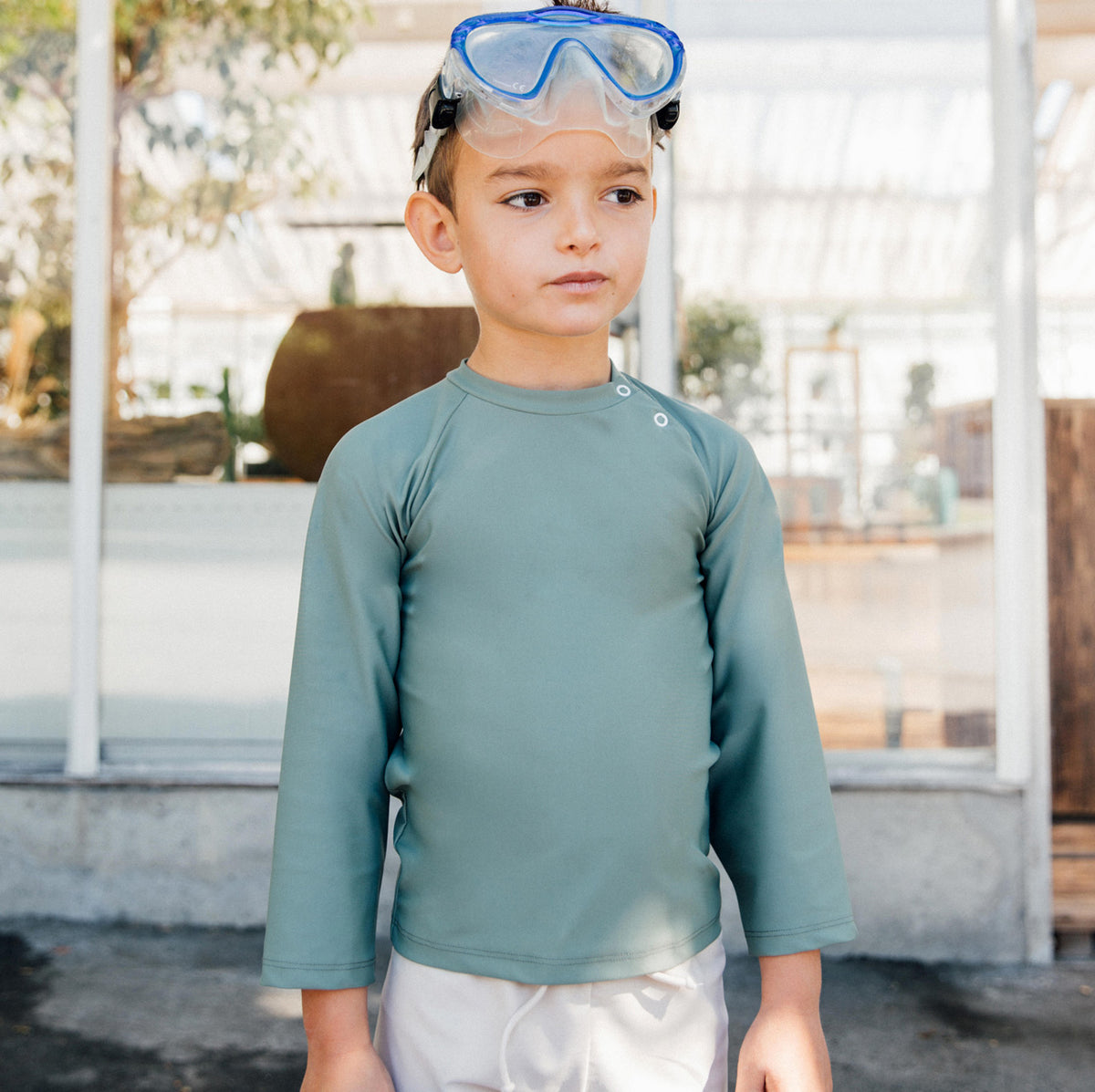 Rio Rashie 100% Recycled Nylon Swimshirt - Rosemary (1-5y)