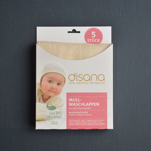 Organic Muslin Face Cloth/Washer/Wipes (5 pack)