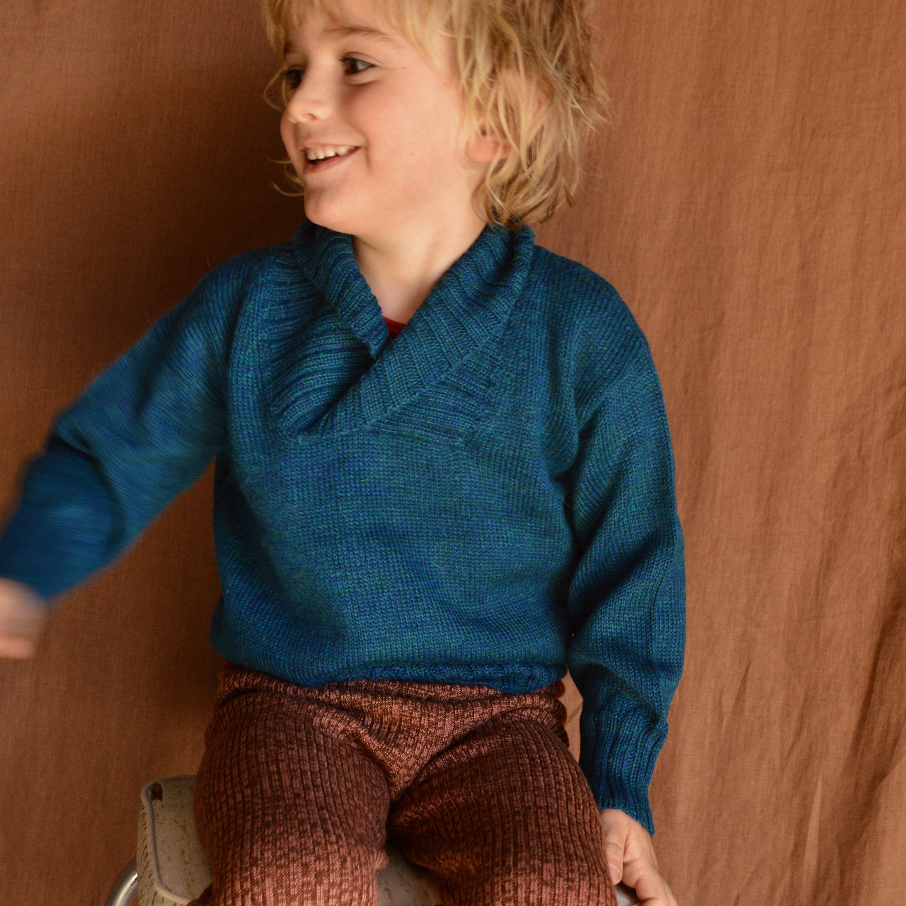 Charlie Sweater in Baby Alpaca - Dark Navy (3-6y) *Returning Soon