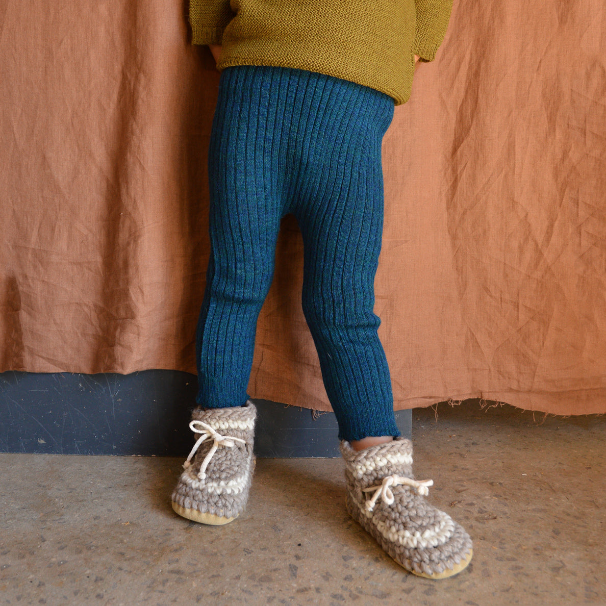 Rib Knit Leggings - 100% Baby Alpaca (12m-3y)