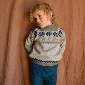 Islandia Fair Isle Sweater - 100% Baby Alpaca - Zig Zag (3-6y)