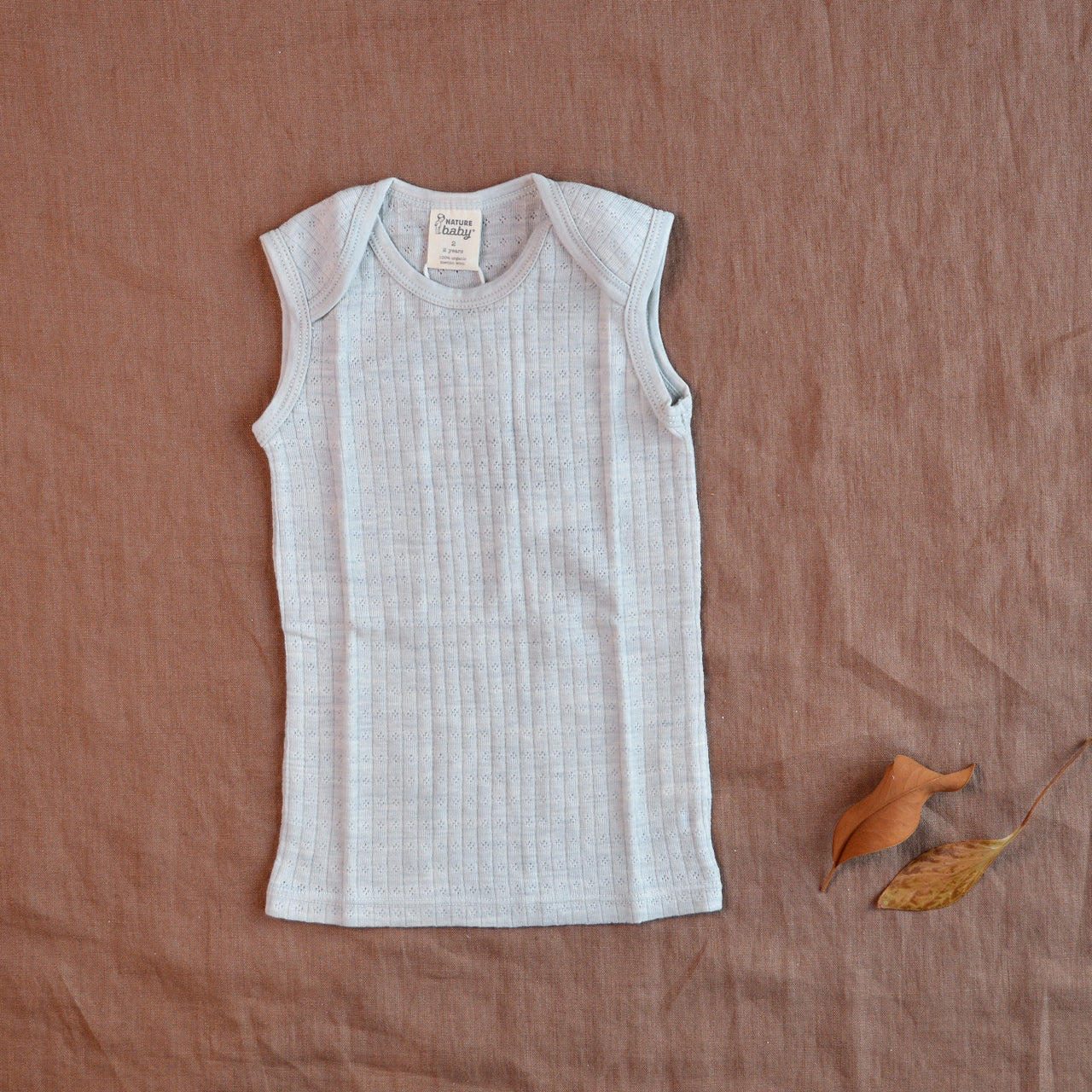 Pointelle Sleeveless Organic Merino Vest - Grey (Newborn-3m) *Last ones