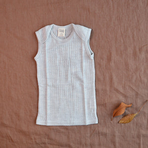 Pointelle Sleeveless Organic Merino Vest - Grey (Newborn-3m)