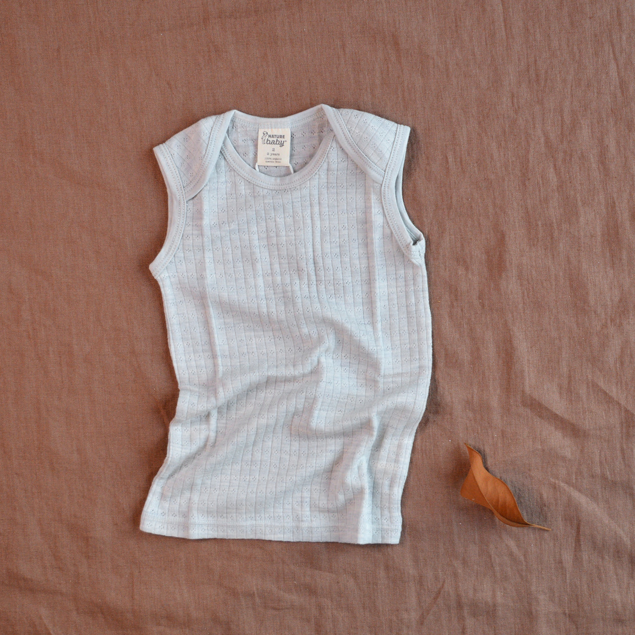Pointelle Sleeveless Organic Merino Vest - Grey (Newborn-3m)