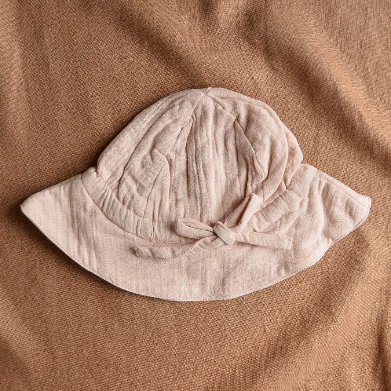 Organic Muslin Sun Hat - Dusty Pink (0-4y)