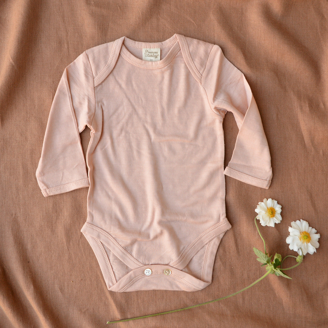 Baby Body Longsleeve 100% Merino - Rose Dust (0-24m)