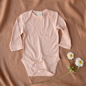 Baby Body Long Sleeve 100% Merino - Rose Dust (0-24m)