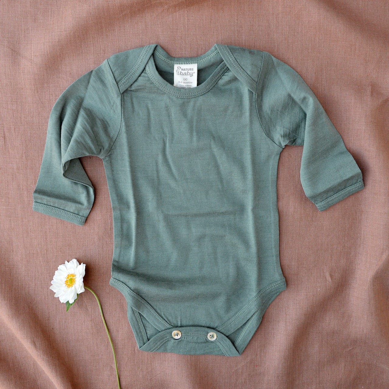 Baby Body Longsleeve 100% Merino - Nettle (0-24m)