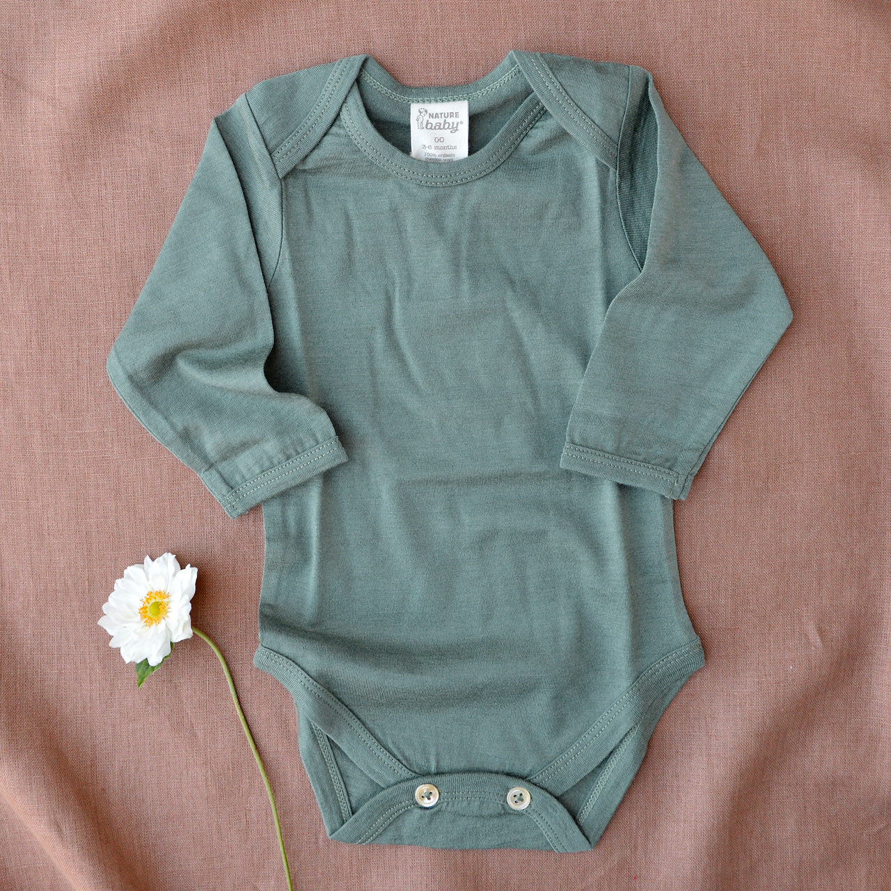 Baby Body Longsleeve 100% Merino - Nettle (0-24m)