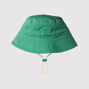 Kids Bucket Sun Hat Organic Cotton Canvas - Apple Green (6-24m) *Last One!