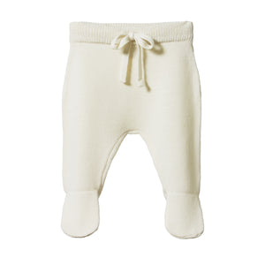 Baby Knitted Footed Romper Pants 100% Organic Merino - Natural (0-3m) *Last One!
