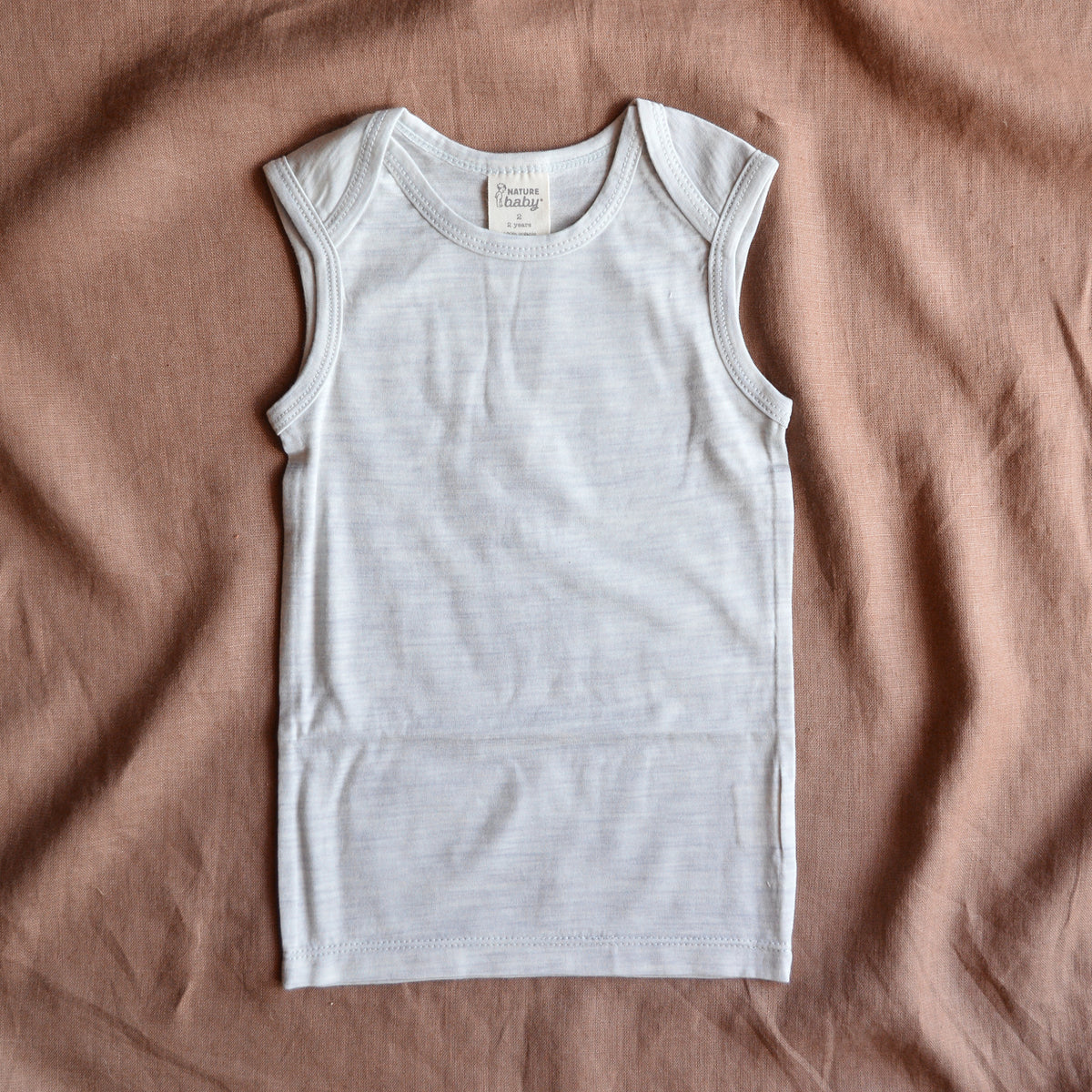 Child’s Sleeveless Vest in 100% Organic Merino - Light Grey (0-6y)