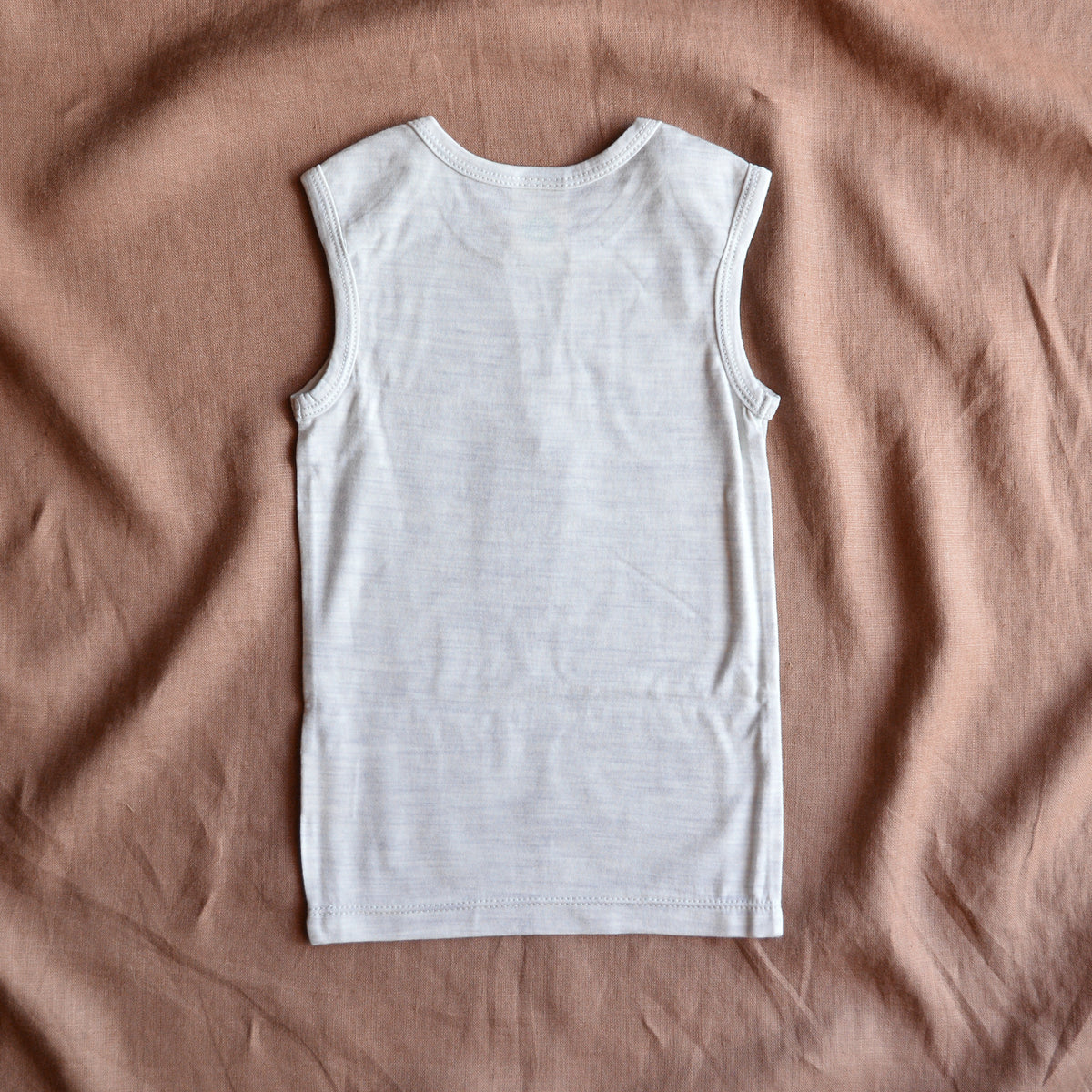 Child’s Sleeveless Vest in 100% Organic Merino - Light Grey (0-6y)