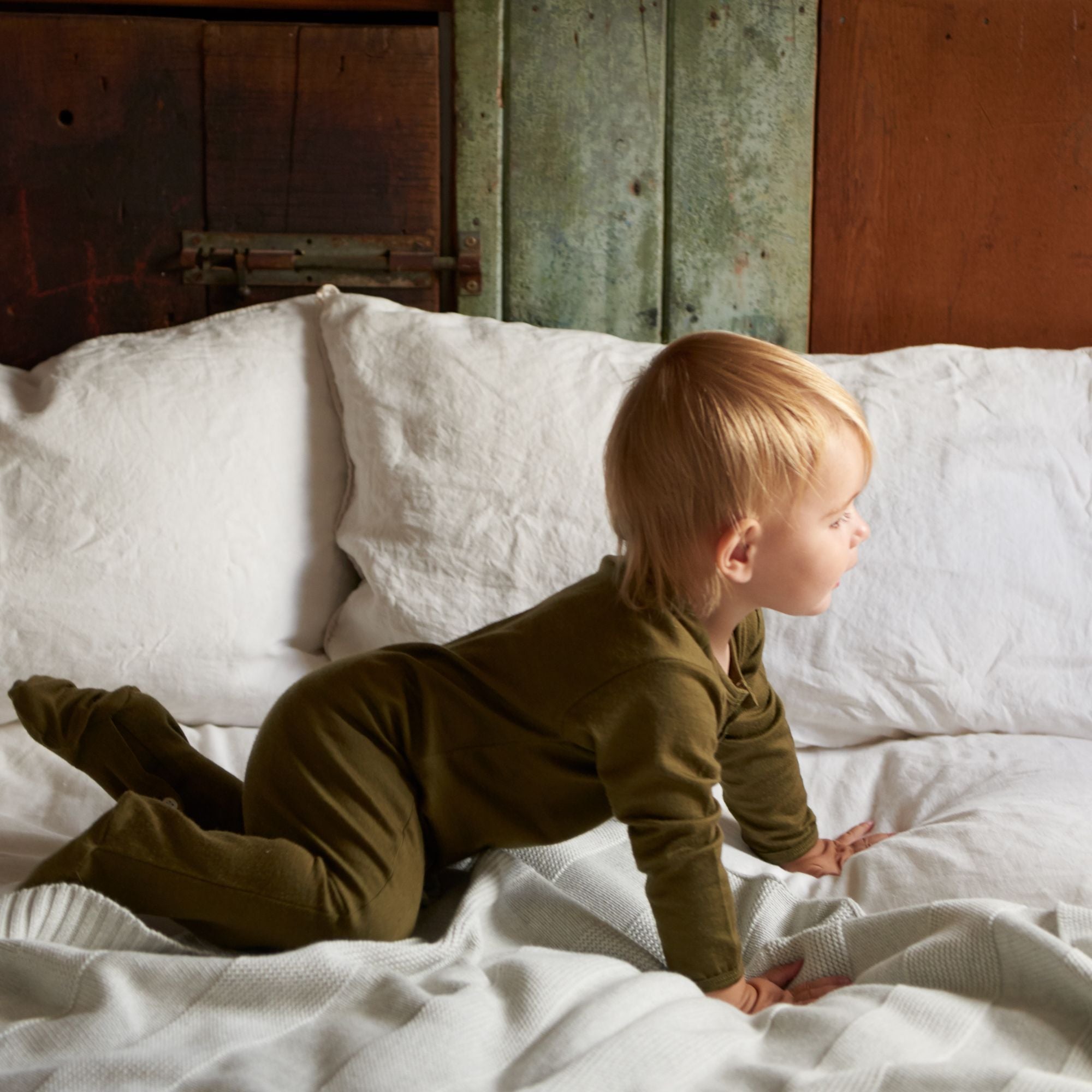 Baby Sleep Suit in 100% Merino - Stripes (0-3m) *Last One!