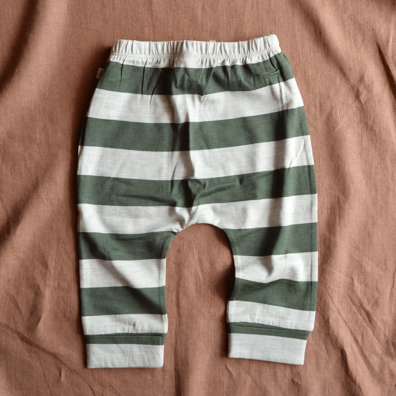 Baby Drawstring Pants 100% Merino - Stripes (3-6m) *Last One!