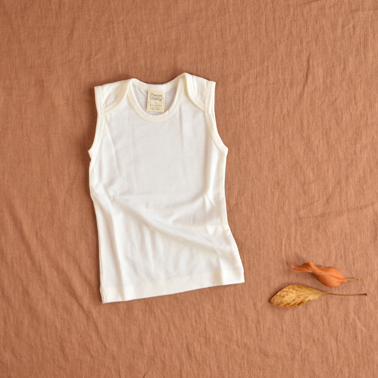 Childs Sleeveless Vest - 100% Organic Merino - Natural (0-6y)