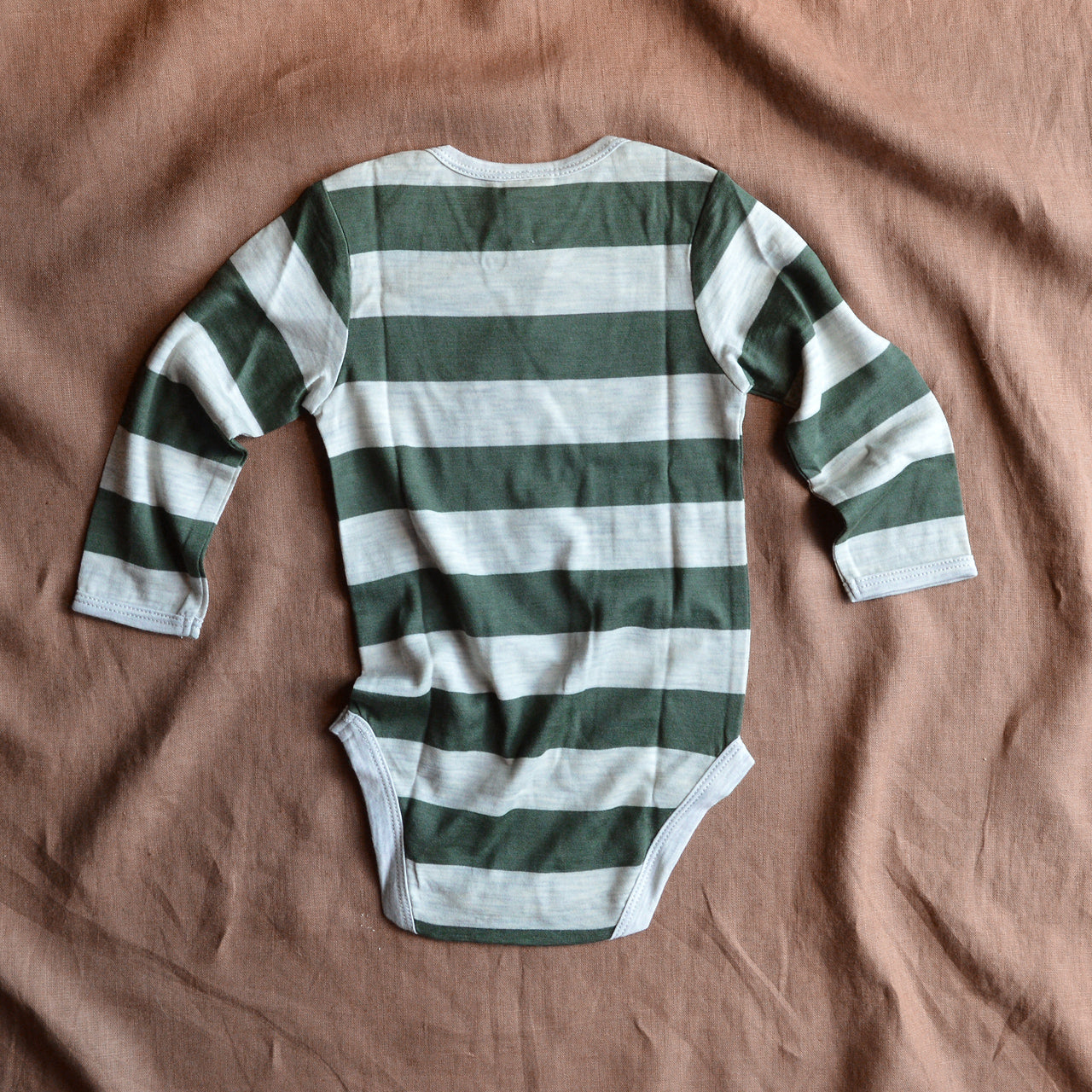 Baby Body Longsleeve 100% Merino - Stripes (6-12m) *Last One!