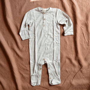 Baby Sleep Suit in 100% Merino - Light Grey (3-6m) *Last One!