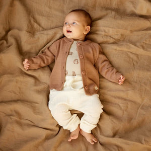Baby Knit Cardigan in Organic Merino - Hazelnut (3-6m) *Last One!