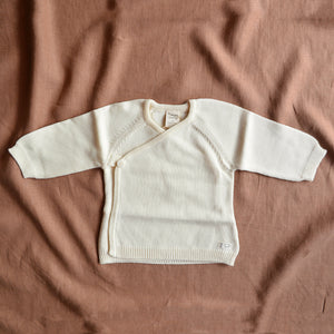 Baby Kimono Jacket - 100% Organic Merino - Natural (6-12m) *Last ones