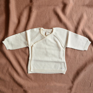 Baby Kimono Jacket - 100% Organic Merino - Natural (0-12m)