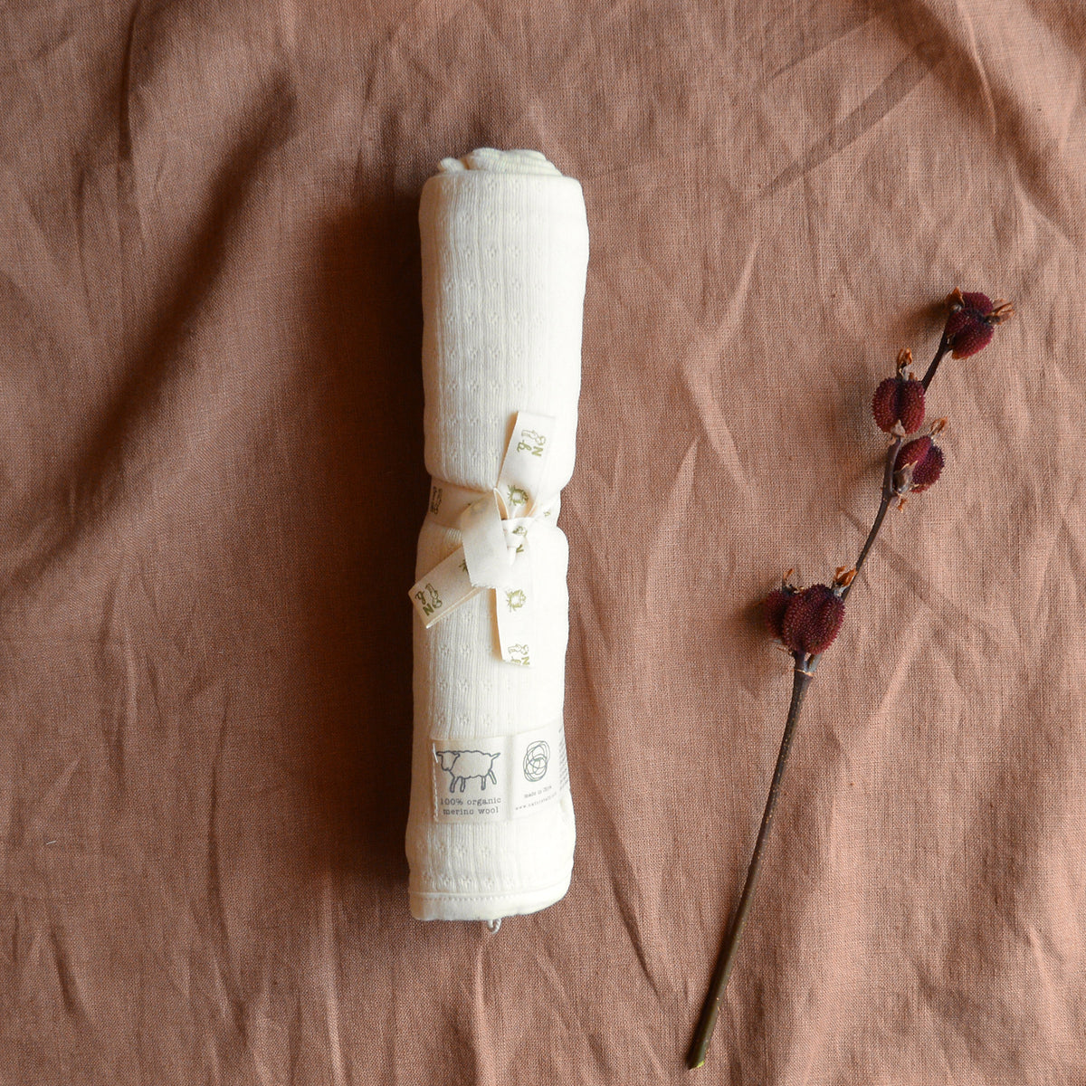 100% Merino Pointelle Baby Wrap/Swaddle *Returning 2026