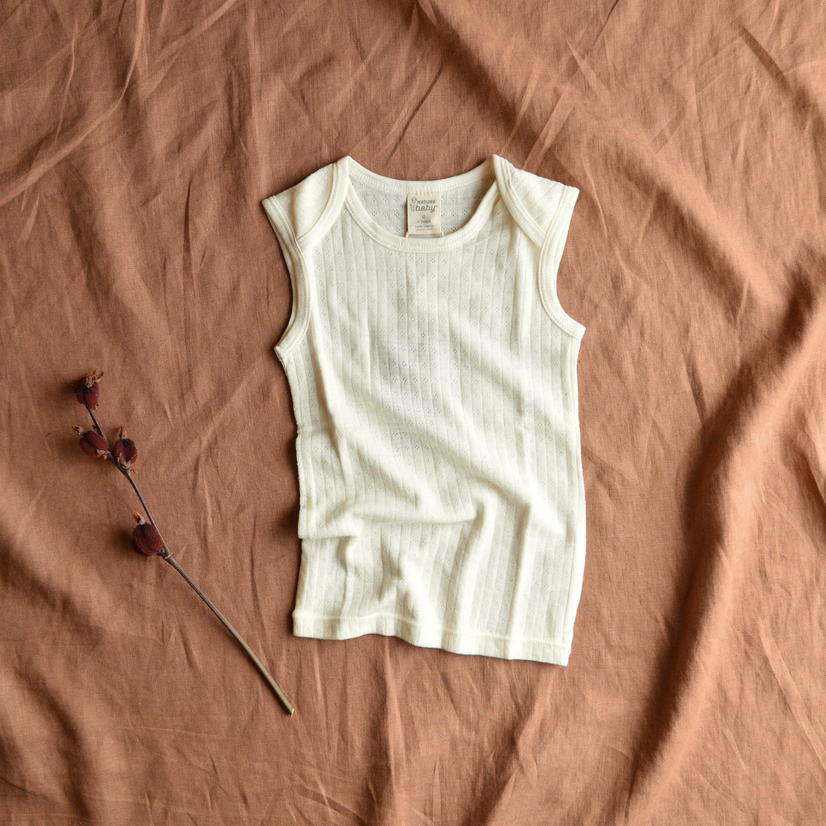 Child’s Sleeveless Vest - Organic Merino Pointelle (0-6y)