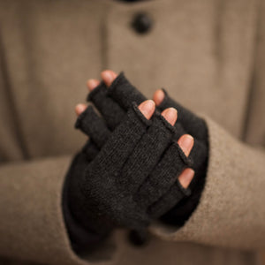Long Fingerless Gloves in 100% Merino