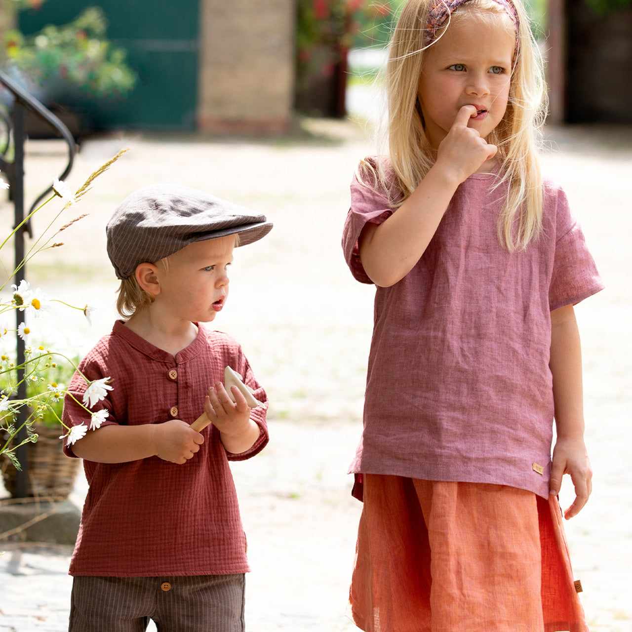 Linen Short Sleeve Top - Grape (3-8y)