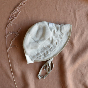 Emma Baby Sun Bonnet in 100% Organic Linen (3-12m)