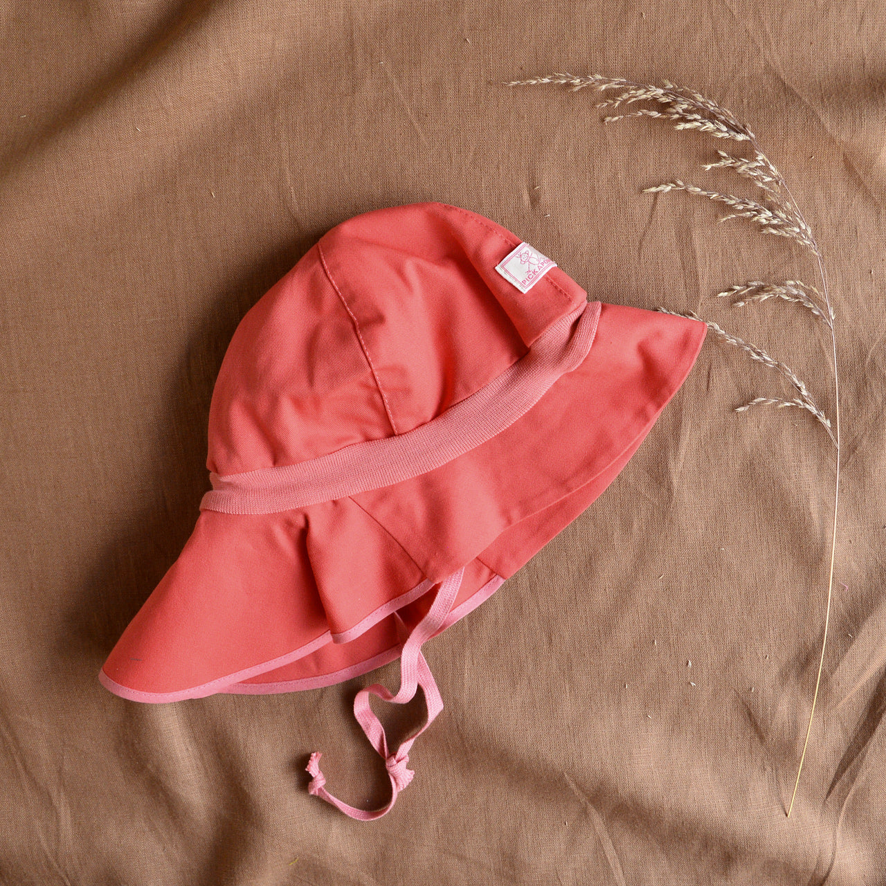 Firefighter Sun Hat - 100% Organic Cotton - Strawberry UV40 (6m-8y+) *Retired colour