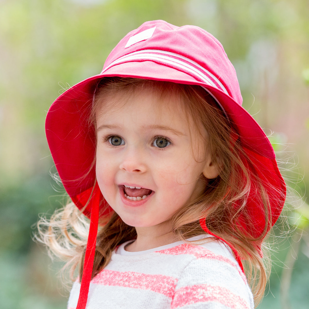 Firefighter UV Sun Hat in 100% Organic Cotton - Stripes (6-12m) *Last One!