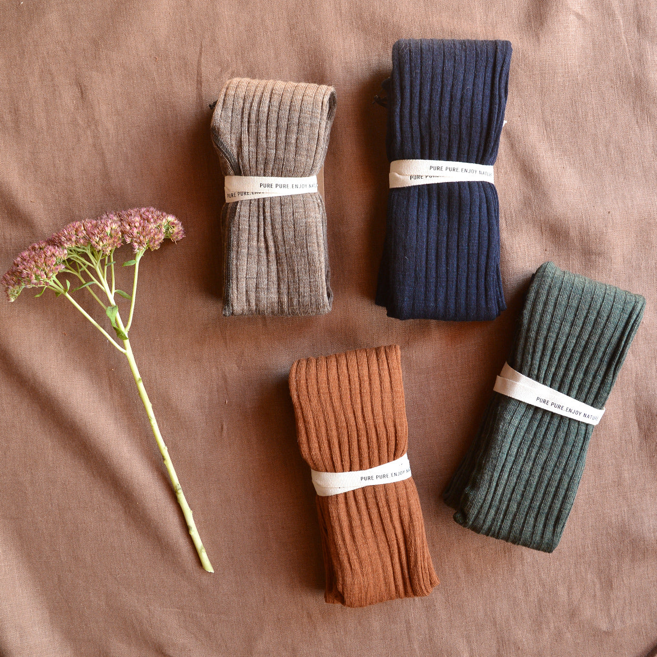 Ribbed Footless Tights in Organic Merino/Cotton (1-8y)
