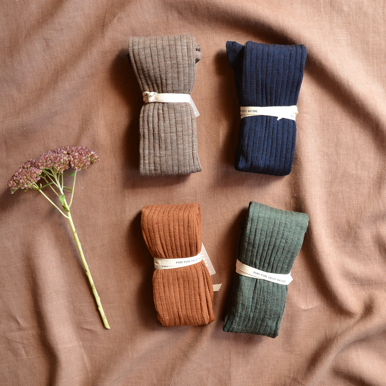 Ribbed Tights in Organic Merino/Cotton (1-8y)