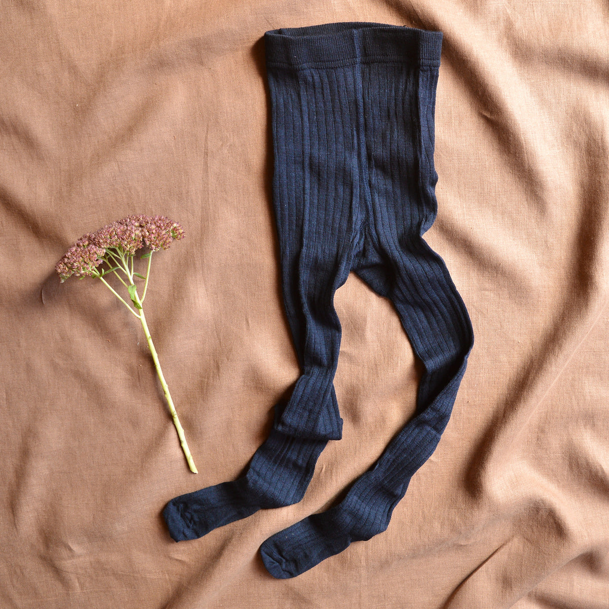 Ribbed Tights in Organic Merino/Cotton (1-10y)